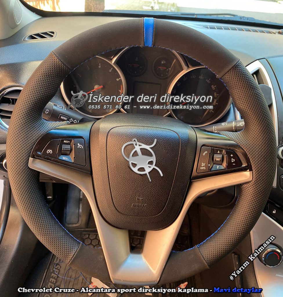 Chevrolet Cruze alcantara deri direksiyon kılıfı