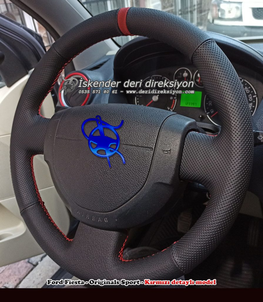 Ford Fiesta karbon deri direksiyon kılıfı
