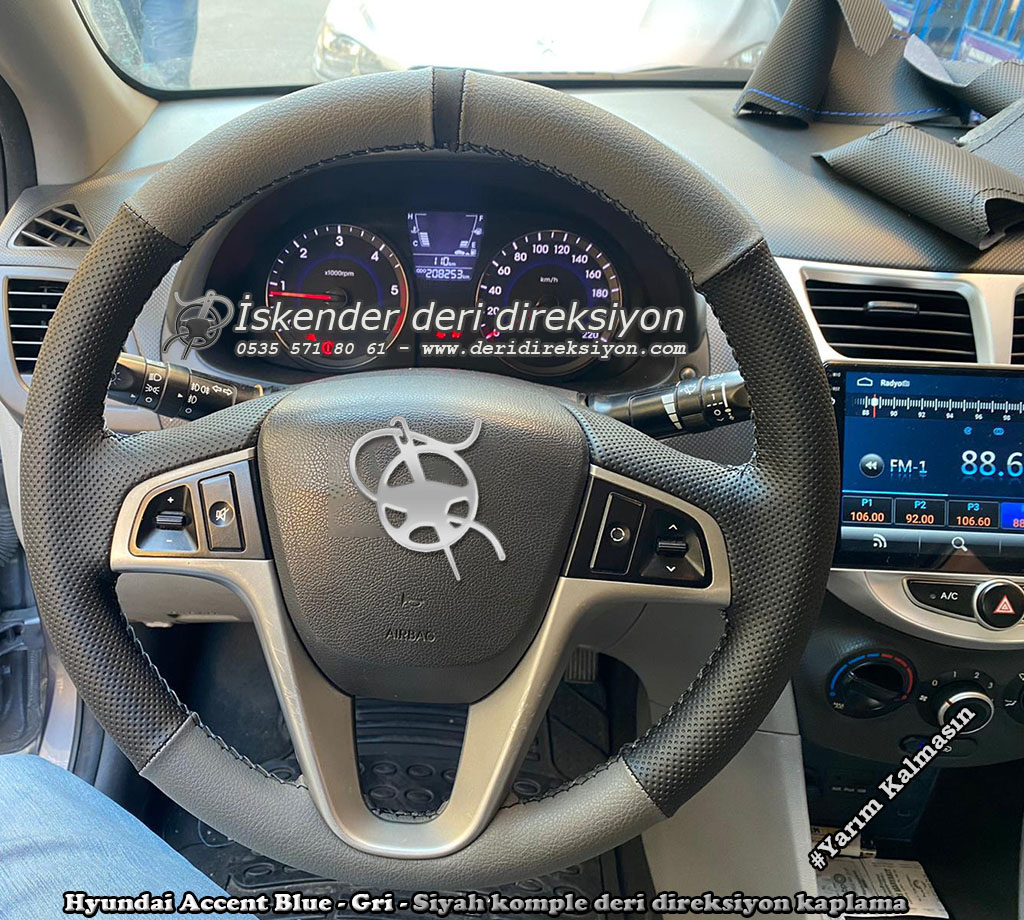 Hyundai Accent Blue deri direksiyon kılıfı