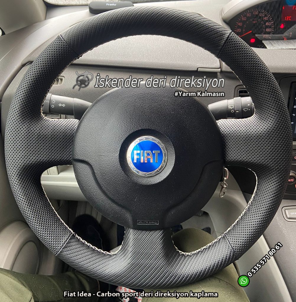 Fiat Idea - Carbon sport deri direksiyon kaplama (2)